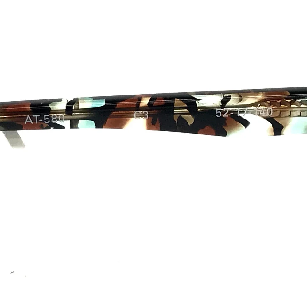 Adin Thomas Eyeglasses Frames AT-580 C3 Hazel Brown Marble Cat Eye 52-17-140